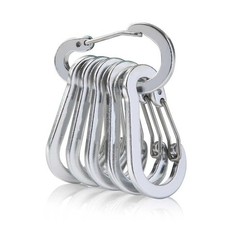 6PCS Aluminum Alloy Carabiner Clips Keychain Snap Hook Camping Hiking Fishing Ge