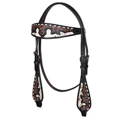 Western Headstall and Breast Collar Set HILASON Tooled Leather Horse Bridle Tack