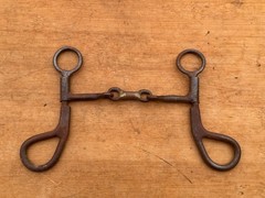 Tear Drop Short Shank Western Colt Bit w 3-Piece Dog Bone Mouth ~ 5 1/2″ Mouth