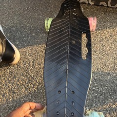 Olelo 44in Cruising Longboard Single-Kick Tail Black w/ Light-Up Wheels