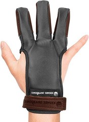 Archery Glove Faux Leather Three Finger Protective Fit for Hunting & Practice