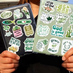 Bible Verse Stickers Jesus Inspirational Green Christian Stickers for Adults