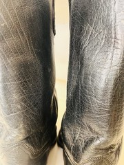 Cowboy Boots For Men Elegant Black Textured Leather Made In Spain 11 1/2D