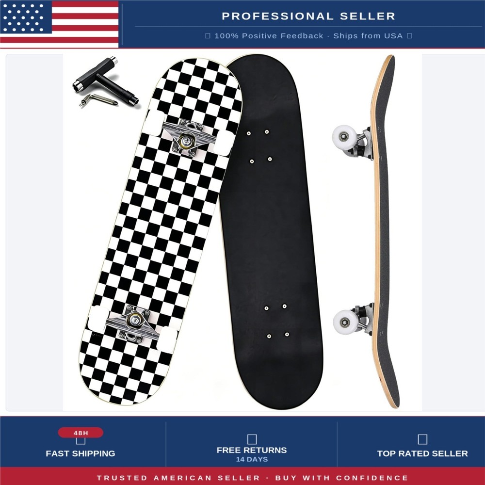 ANYFUN Pro Complete Skateboards for Beginners Girls Boys Kids Youths Teens Adult
