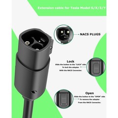 NACS EV Charging Extension Cable for Tesla, 16.4ft 240V 50A 12KW Level 1/2, C…
