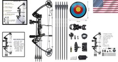 Right Hand Black Compound Bow 0-70 Lbs Adjustable 320 FPS Hunting Package