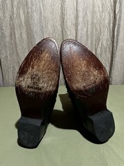 Vtg 80s Durango Black Leather Western Cowboy Boots Mens 10.5 Pull On