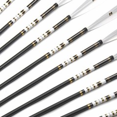 30″/32″ Archery Carbon Arrows Spine 500 Turkey Feather For Compound&Recurve Bow