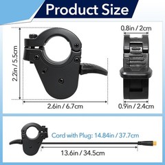 300X Ebike Thumb Throttle, Ebike Throttle 3 Pin for 7/8″ 22mm Left and Right …