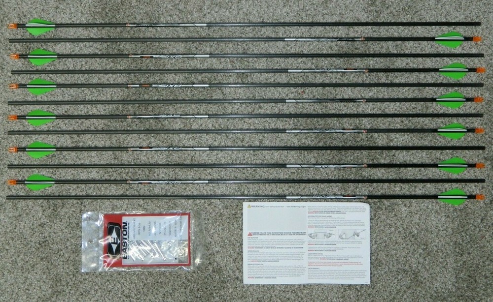 New 12 Easton Axis SPT 340 Spine 5mm Arrows- 9.5 GPI-Cut/Insert Av