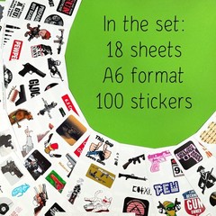 100 Pcs Tactical Firearm Stickers – Military Laptop Decals for Men & Women