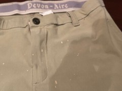 Women’s Devon Aire Beige Knee Patch Pull On Breeches Pants Size 28 M