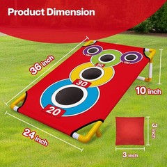 Family-Friendly Cornhole Game Set – 21+ Games & 8 Bean Bags for Outdoor Play