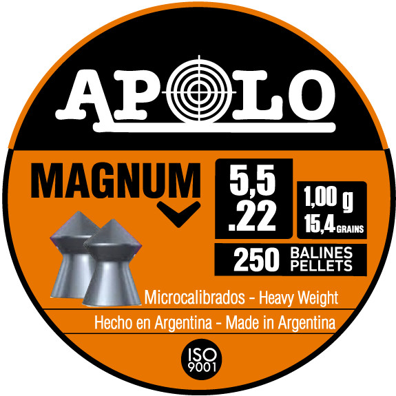 APOLO MAGNUM 250 Count SPIKE POINTED 5.5mm .22 Caliber Air Pellets