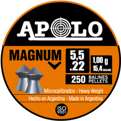 APOLO MAGNUM 250 Count SPIKE POINTED 5.5mm .22 Caliber Air Pellets