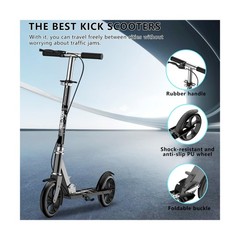 Scooters for Kids 8-12, Teens & Adults – Foldable Commuter Scooter with Bell,…