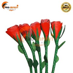 18 Inches Handle 18 Inches Tails Real Leather (Cat-O-Nine Red Rose Exotic Color