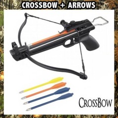 MINI COMBAT 50LB ARCHERY HUNTING PISTOL CROSSBOW w Arrow Bolts Camping Fishing