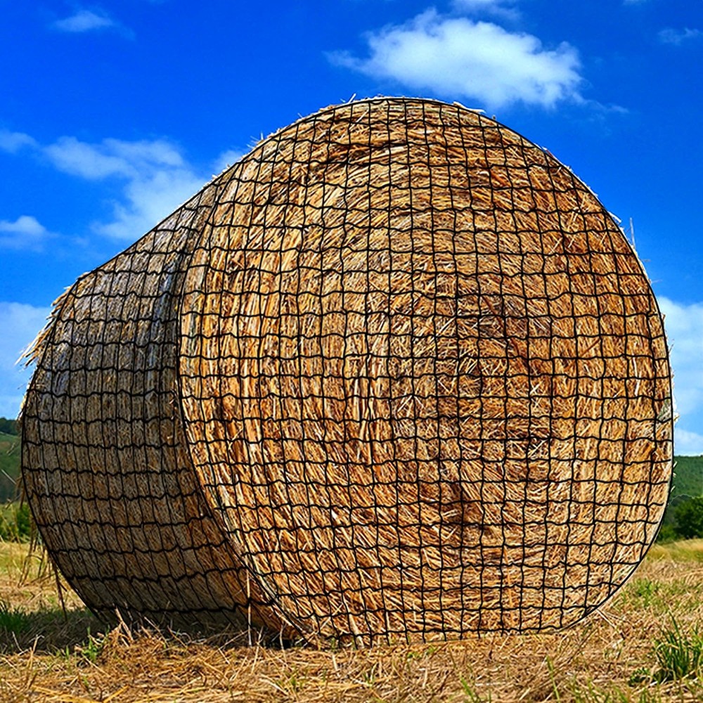 NizHome Large Round Bale Hay Net, Knotless Nets for Horses 4*4FT, black