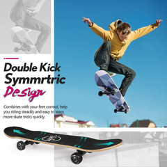 Skateboards for Beginners, 31 X 8 Inch Complete Skateboard for Kids Teens Adults