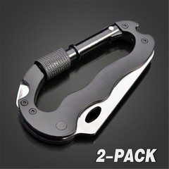 7 In1 Survival Rock Climbing Hiking Gear Multi Function Carabiner Tool Kit US