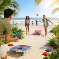 Portable Cornhole Board Set for Kids Teens & Adults, 24×16 Inch Foldable Corn