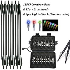 Archery 20″ Crossbow Bolts Arrows or 100gr Broadhead or Lighted Nock for Hunting