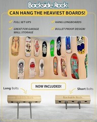 Backside Rock Skateboard Hooks | Premium Wall Hanger Setup | Heavy Weight