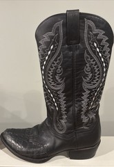 Dan Post Leather Alligator Print Western Boots 9D Men’s Black Leather DP2710H