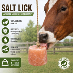 Salt Lick Himalayan Pink Salt Lick Block 5-6lb For Horses Deer & Animals 1 to 12