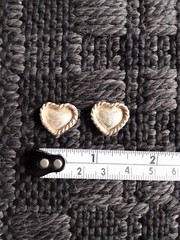 Vintage Alpaca Silver 5/8 in Heart Rope Edge Bridle Rein Chicago Screw Concho PR
