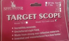Target Scope Sight Master Bow Sight Model TS-2 With Level 1″ Dia Right 1/4″