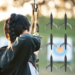 12Pcs 2 Blade Expandable Arrows Broadheads Arrowheads 100 Grain Hunting w/ Box