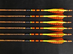 Black Eagle Vintage 350 .005 Fletched/Crested Arrows 1/2 Dozen BRAND NEW