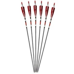 12Pcs 30″ Carbon Shaft Arrows Spine 500 OD 7.6mm True Turkey Feathers Hunting