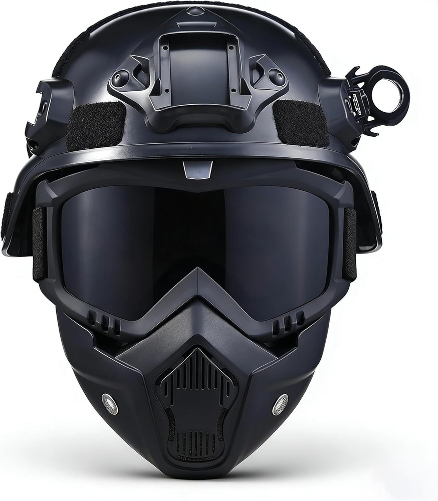 Tactical Airsoft Helmet with Detachable Goggles and Full : Military Gear for …