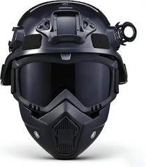 Tactical Airsoft Helmet with Detachable Goggles and Full : Military Gear for …