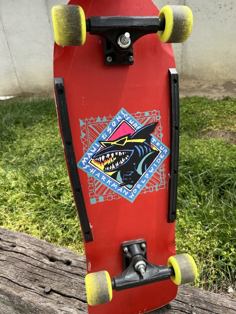 vintage Maui & Sons SHARKMAN Worldwide Surf Tour Skateboard 1980s/90s