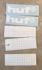 HUF die cut Sticker lot 5 total Keith Hufnagel NOS Skateboard Thrasher Spitfire
