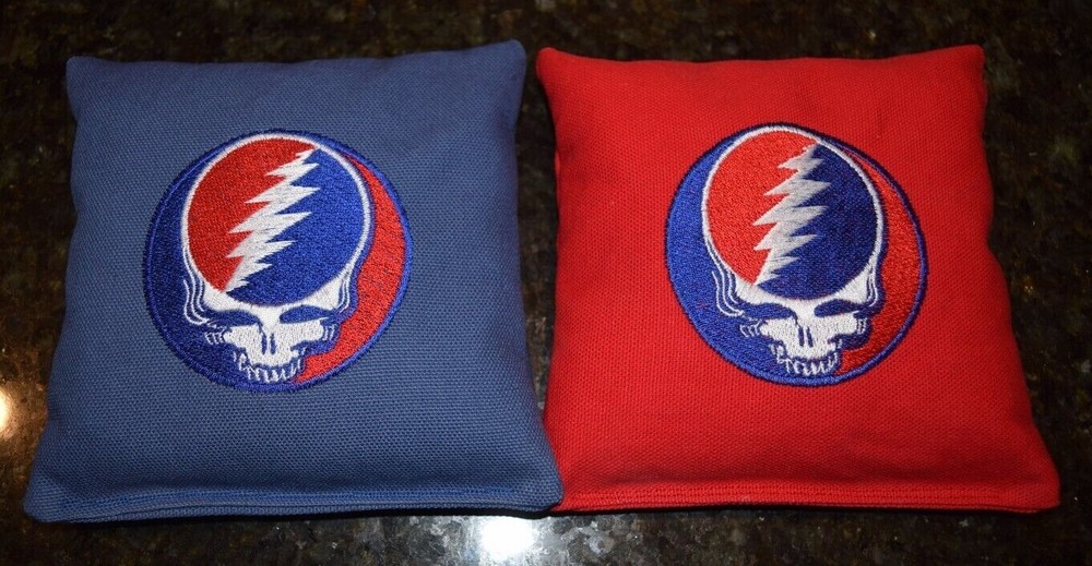 Eight Quality Cornhole Bags – Grateful Dead Skull! Whole Corn or Pellets