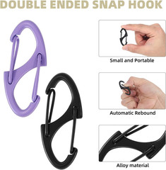 20 Pcs Alloy S Carabiner Clips, Dual Opening Design, Keychain Spring Snap Hooks