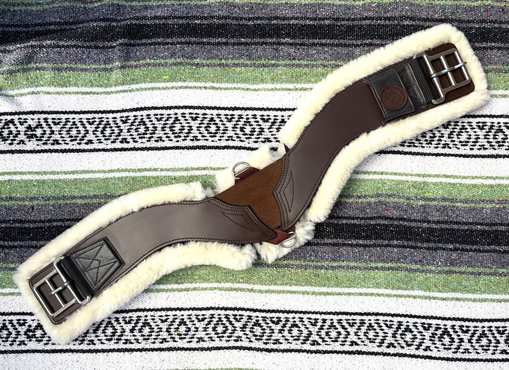 Total Saddle Fit -STRETCHTEC Western Cinch – 32” Brown/ Fleece Liner