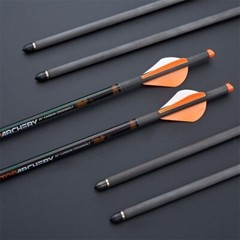 6PK 20in. Carbon Crossbow Bolts.006 Straightness with 2in. Vane Half Moon Nocks
