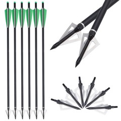 Archery 20 Inch Crossbow Bolts OD 8.8mm Half Moon Nocks Carbon Arrows Hunting