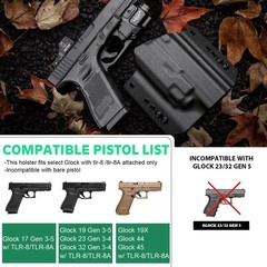 WARRIORLAND OWB Kydex Holster w/Optic Cut, Compatible with Glock 17/19 Gen3-5…