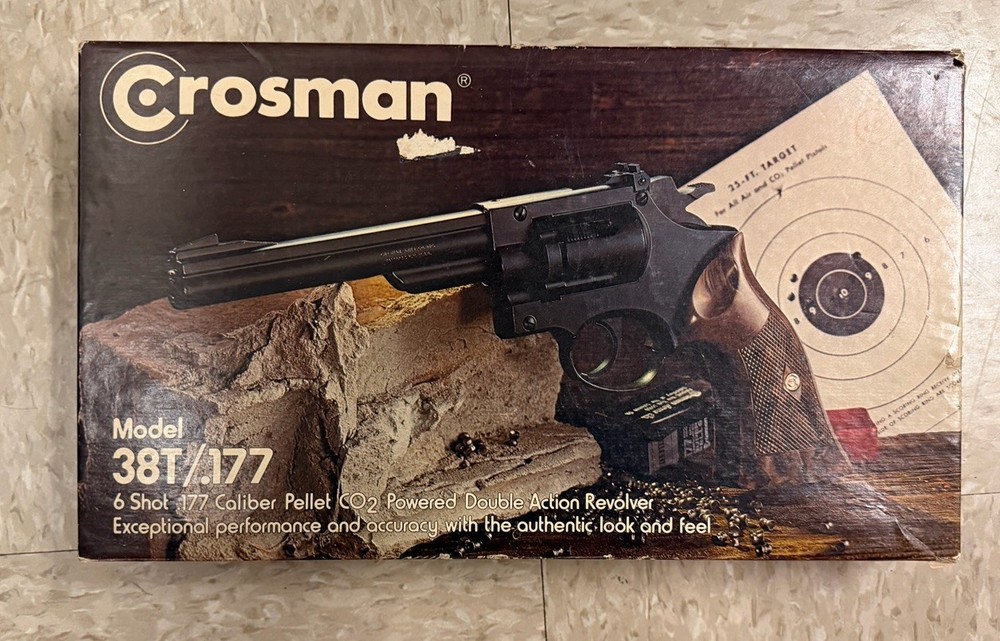 Crosman Model 38T /.177 6 Shot Pellet Revolver. New In Box!