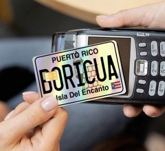 HOLOGRAPHIC REFLECTIVE BORICUA PUERTO RICO License Plate Skin Sticker Cover Set