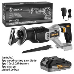 Cordless Reciprocating Saw: DEKOPRO 20V Lithium Ion Power Reciprocating Saw w…
