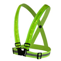 Reflective Shoulder Strap USB Charging Elastic Band Safety Warning Light Flashin