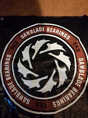 FKD SKATEBOARD BEARINGS(PLAN B) VINTAGE SAWBLADE LOGO BLACK VINYL BANNER